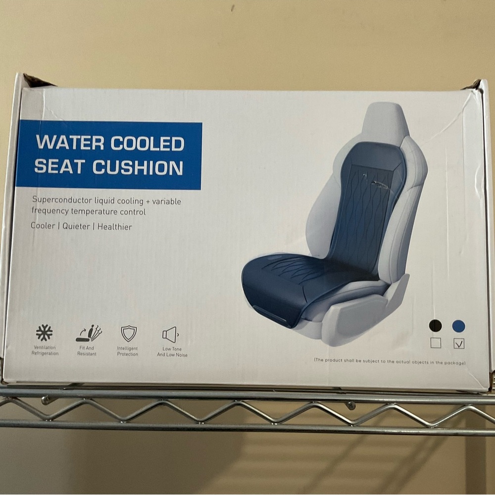 Water Cooled car Seat Cushion in grey  and White